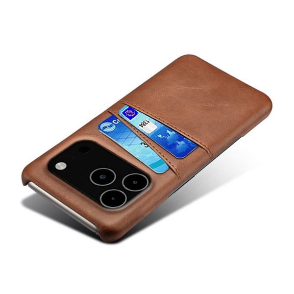 SKALO iPhone 17 Pro Max PU-Læder Kortholder Cover - Brun