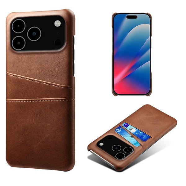 SKALO iPhone 17 Pro Max PU-Læder Kortholder Cover - Brun