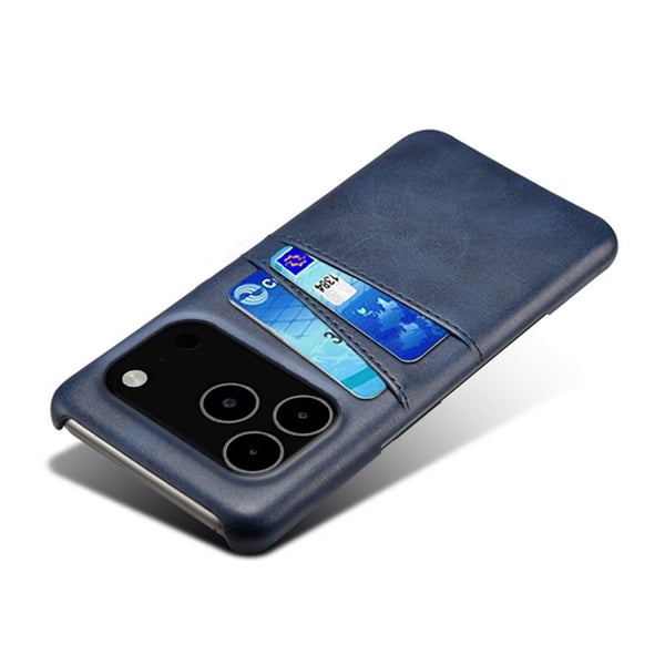 SKALO iPhone 17 Pro Max PU-Læder Kortholder Cover - Blå