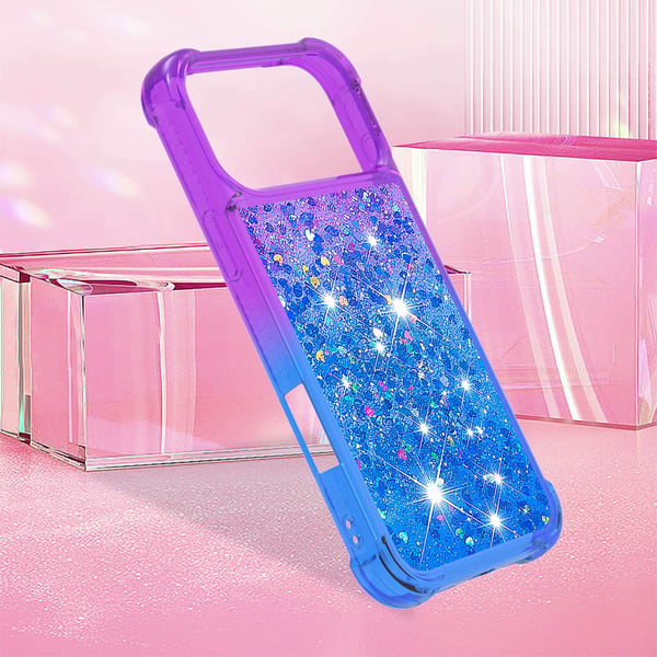 SKALO iPhone 17 Pro Max Kviksand Glitter Cover - Lilla-Blå