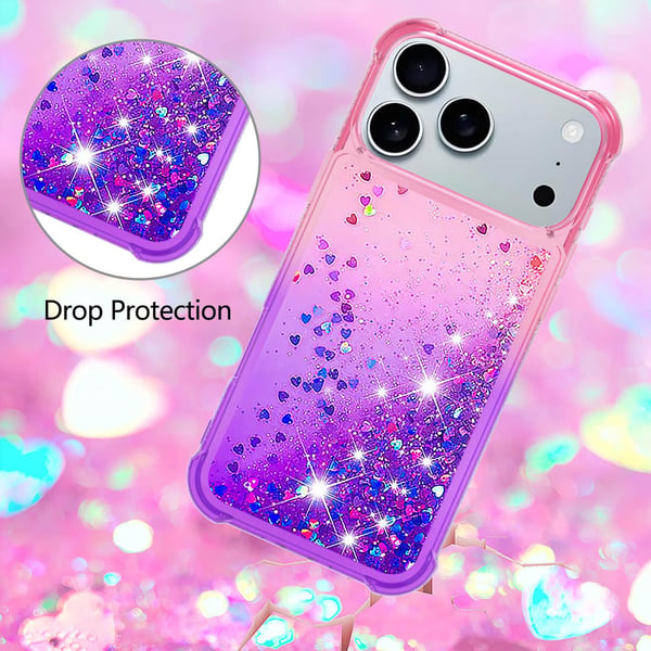SKALO iPhone 17 Pro Max Kviksand Glitter Cover - Pink-Lilla