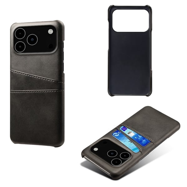 SKALO iPhone 17 Pro Max PU-Læder Kortholder Cover - Sort