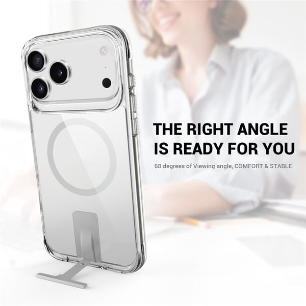 SKALO iPhone 17 Pro Max Alu Kickstand TPU Cover - Gennemsigtig