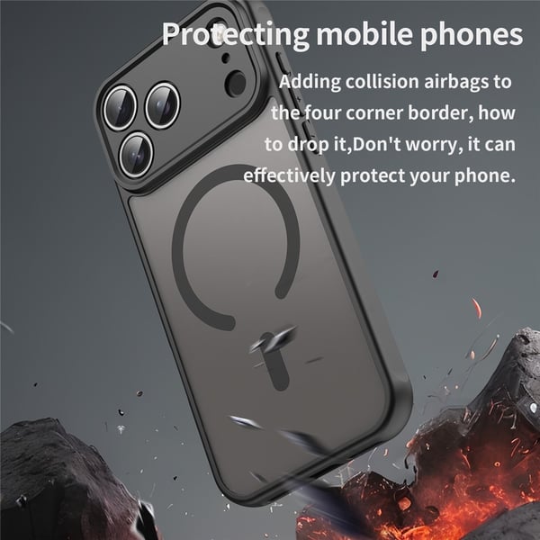 SKALO iPhone 17 Pro Max Mat Hybrid Cover - Sort