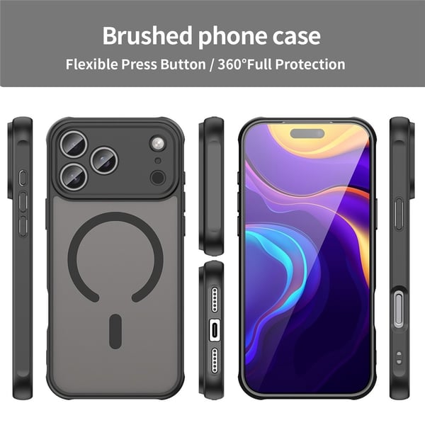 SKALO iPhone 17 Pro Max Mat Hybrid Cover - Sort