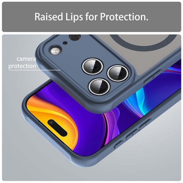 SKALO iPhone 17 Pro Max Mat Hybrid Cover - Blå