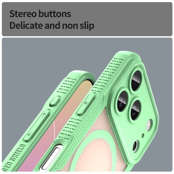 SKALO iPhone 17 Pro Max Armor Hybrid Frosted Cover - Grøn