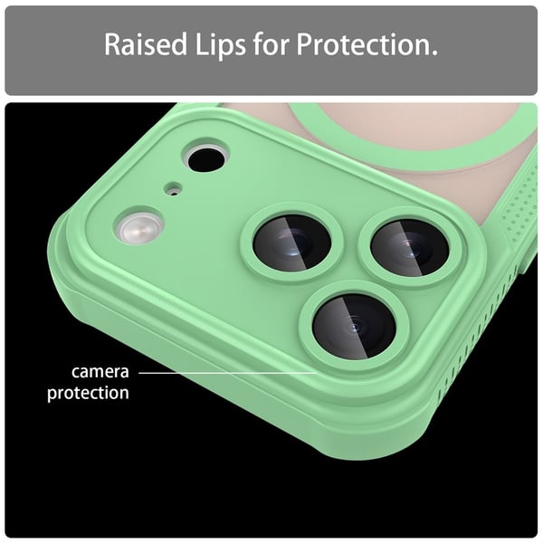 SKALO iPhone 17 Pro Max Armor Hybrid Frosted Cover - Grøn