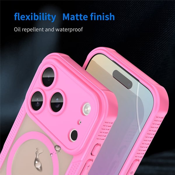 SKALO iPhone 17 Pro Max Armor Hybrid Frosted Cover - Pink