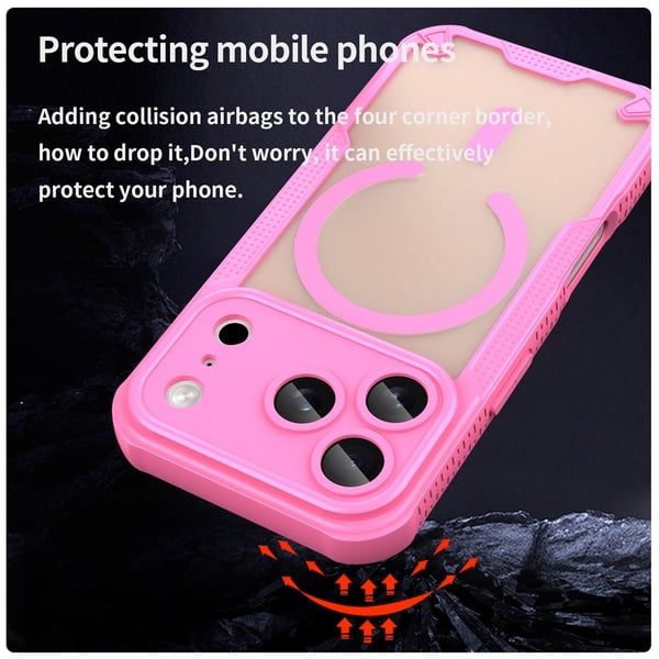 SKALO iPhone 17 Pro Max Armor Hybrid Frosted Cover - Pink