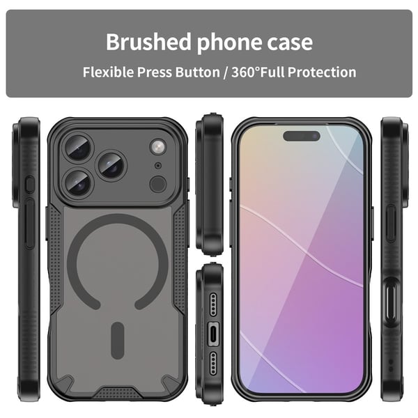 SKALO iPhone 17 Pro Max Armor Hybrid Frosted Cover - Sort