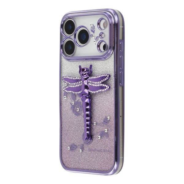 SKALO iPhone 17 Pro Max KADEM Dragonfly Glitter Cover - Lilla