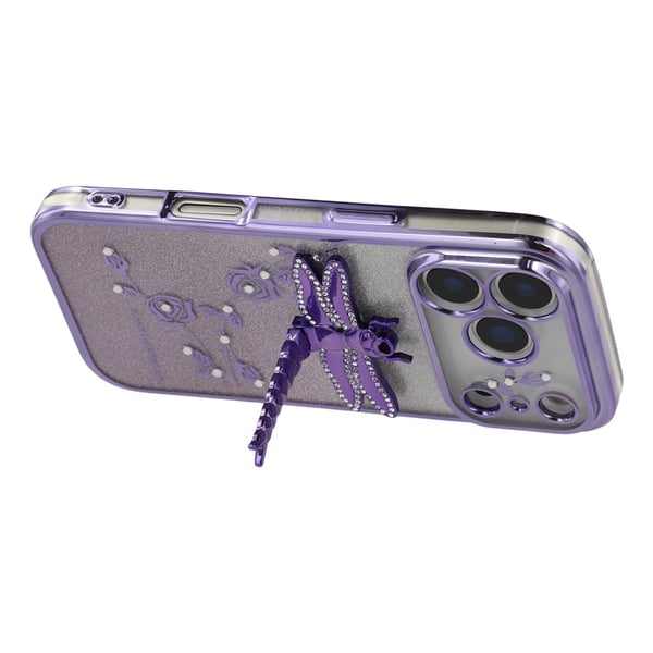 SKALO iPhone 17 Pro Max KADEM Dragonfly Glitter Cover - Lilla