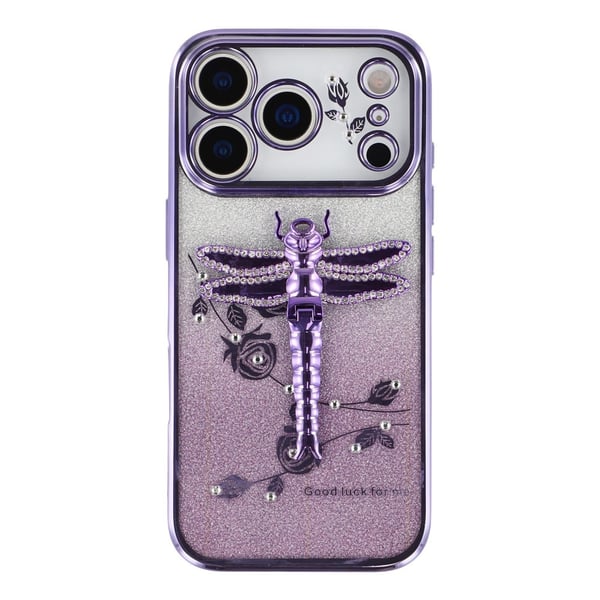 SKALO iPhone 17 Pro Max KADEM Dragonfly Glitter Cover - Lilla