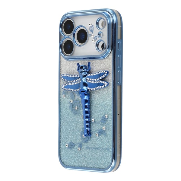 SKALO iPhone 17 Pro Max KADEM Dragonfly Glitter Cover - Blå