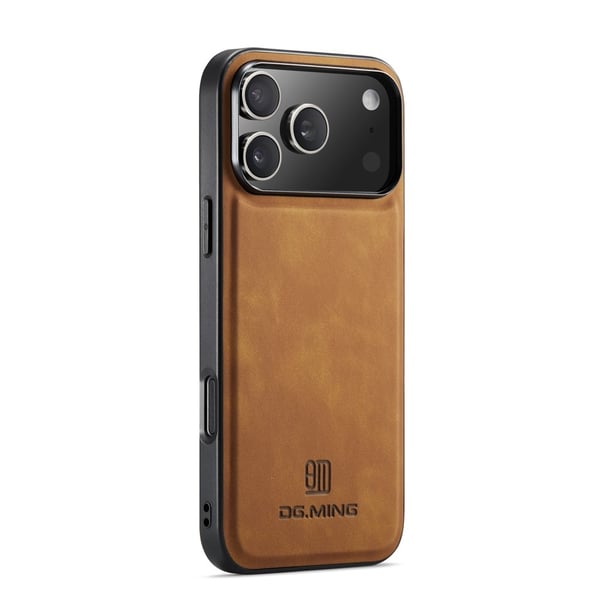 DG MING iPhone 17 Pro Max Premium PU-læder Hybrid Cover - Brun