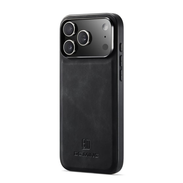 DG MING iPhone 17 Pro Max Premium PU-læder Hybrid Cover - Sort