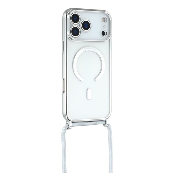 SKALO iPhone 17 Pro Max TPU Color Edge Halskæde Cover - Sølv