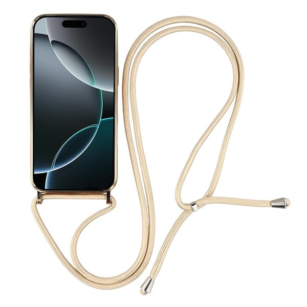 SKALO iPhone 17 Pro Max TPU Color Edge Halskæde Cover - Guld