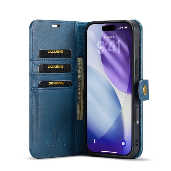 DG MING iPhone 17 Pro Max 2-i-1 Magnet Flip Cover - Blå