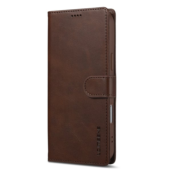 SKALO iPhone 17 Pro Max LC.IMEEKE Premium PU-læder Flip Cover - Brun