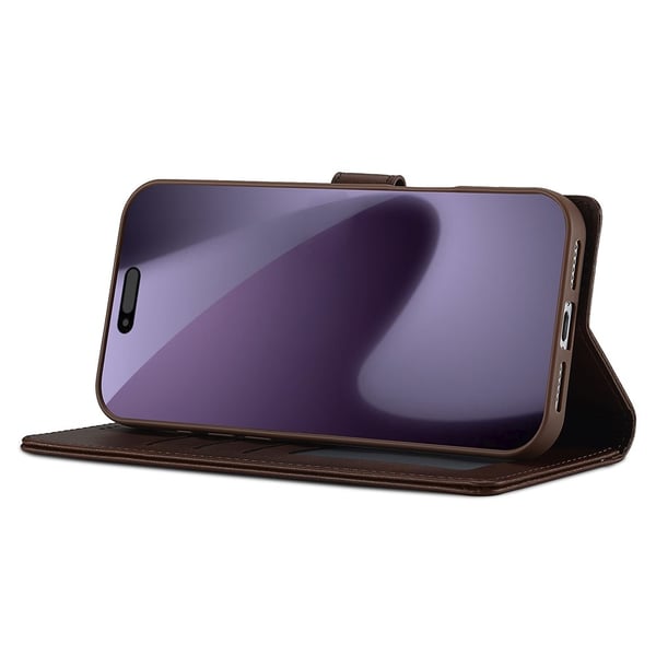 SKALO iPhone 17 Pro Max LC.IMEEKE Premium PU-læder Flip Cover - Brun
