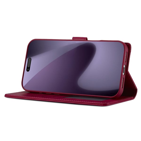 SKALO iPhone 17 Pro Max LC.IMEEKE Premium PU-læder Flip Cover - Cerise