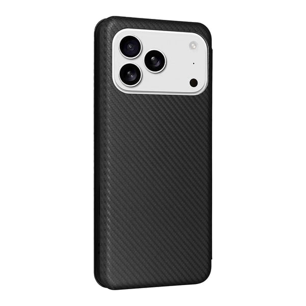 SKALO iPhone 17 Pro Max Carbon Fiber Flip Cover - Sort