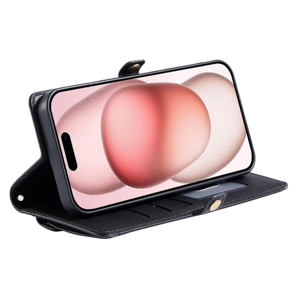 SKALO iPhone 17 Pro Max PU-Læder Kuvert Flip Cover - Sort