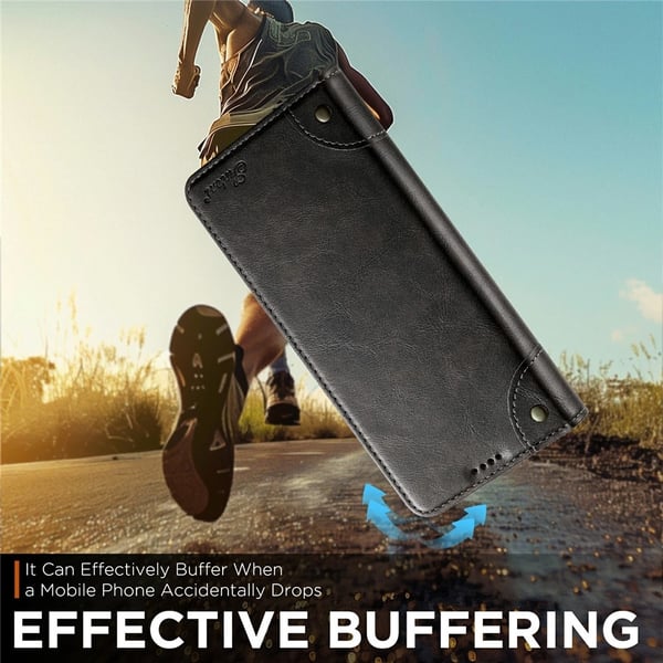 SKALO iPhone 17 Pro Max SUTENI PU-Læder Flip Cover - Sort