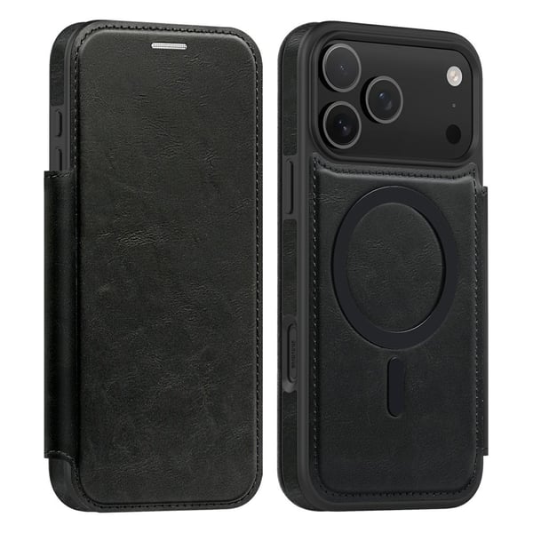 SKALO iPhone 17 Pro Max Slim Flip Cover - Sort
