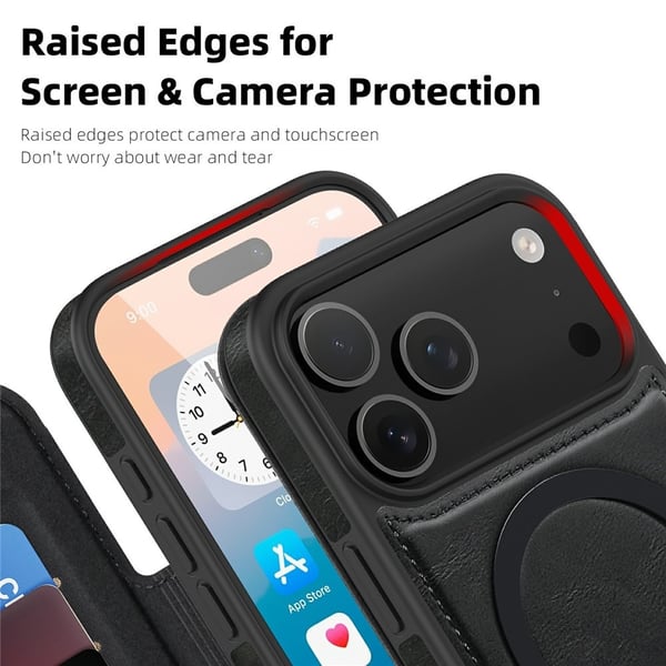 SKALO iPhone 17 Pro Max Slim Flip Cover - Sort