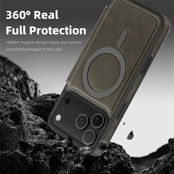 SKALO iPhone 17 Pro Max Slim Lompakkokotelo - Harmaa