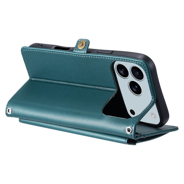 SKALO iPhone 17 Pro Max PU-Læder Kuvert Flip Cover - Grøn