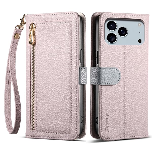 SKALO iPhone 17 Pro Max ESEBLE E11 Litchi Mirror Flip Cover - Pink