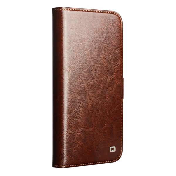 SKALO iPhone 17 Pro Max QIALINO Ægte Læder Flip Cover - Brun