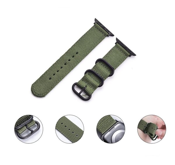 SKALO Nato-ranneke Nylon Apple Watch Series 1-3 42mm