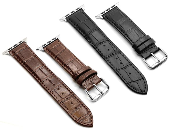 SKALO Læderrem med krokodillemønster Apple Watch Series 1-3 38mm