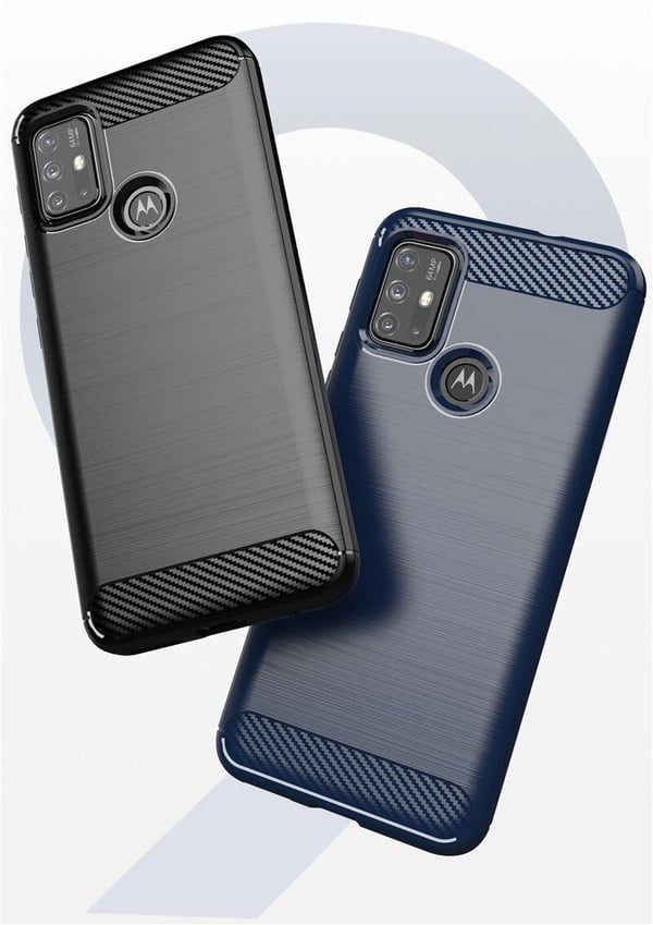 SKALO Moto G30 Armor Carbon Stødsikker TPU-cover