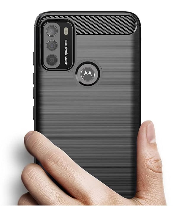 SKALO Moto G50 Armor Carbon Stødsikker TPU-cover