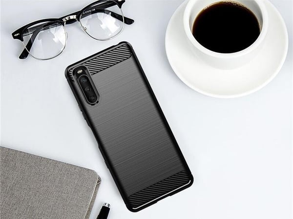 SKALO Sony Xperia 10 III Armor Carbon Stødsikker TPU-cover