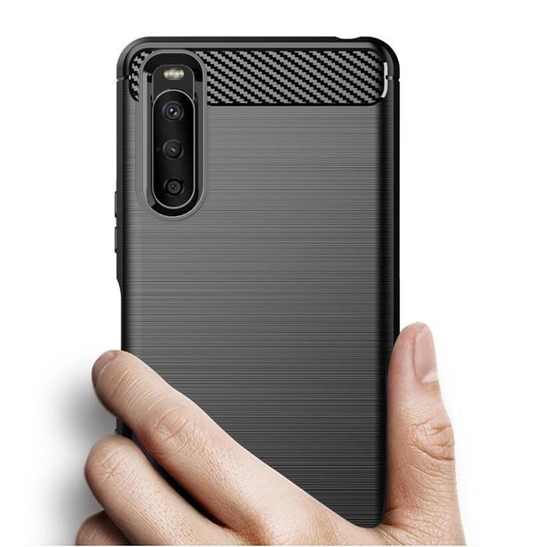 SKALO Sony Xperia 10 III Armor Carbon Stødsikker TPU-cover