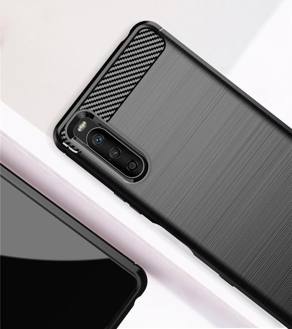 SKALO Sony Xperia 10 III Armor Carbon Stødsikker TPU-cover
