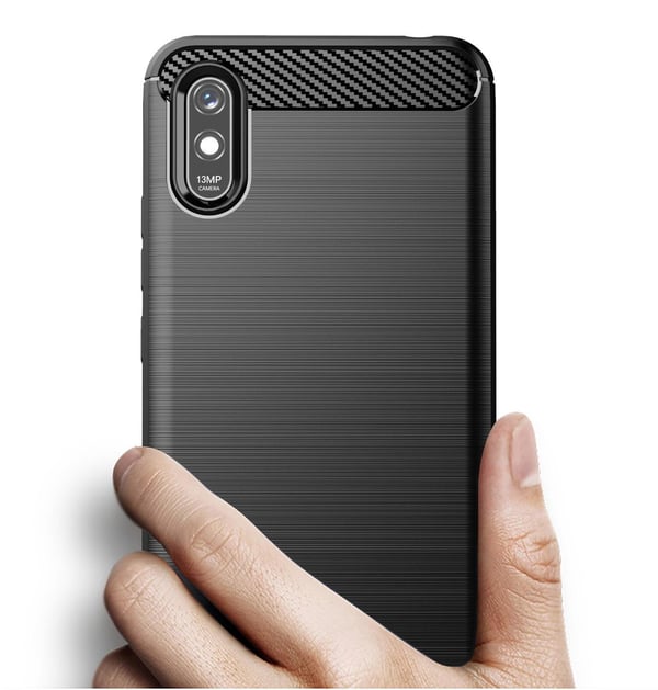 SKALO Xiaomi Redmi 9A Armor Carbon Stødsikker TPU-cover