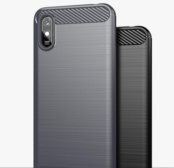 SKALO Xiaomi Redmi 9A Armor Carbon Stødsikker TPU-cover