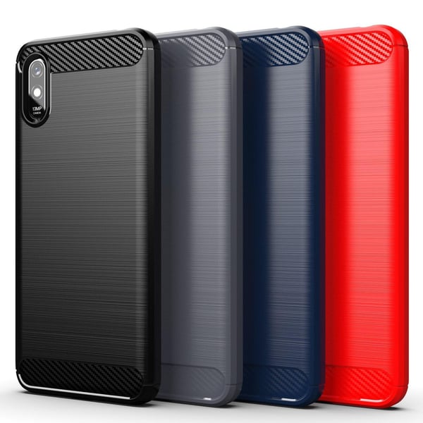 SKALO Xiaomi Redmi 9A Armor Carbon Stødsikker TPU-cover