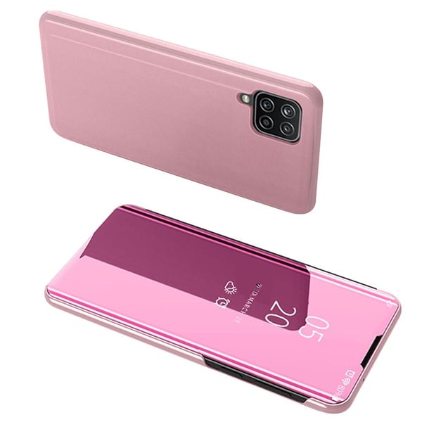 SKALO Samsung A22 4G Clear View Mirror Etui - Pink
