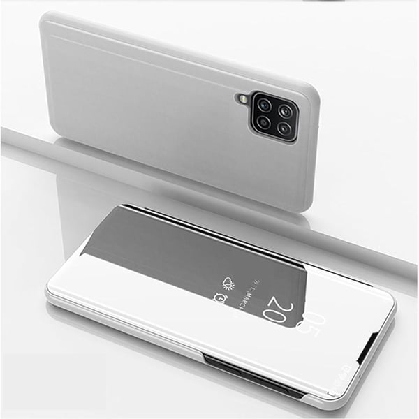 SKALO Samsung A22 4G Clear View Mirror Etui - Sølv