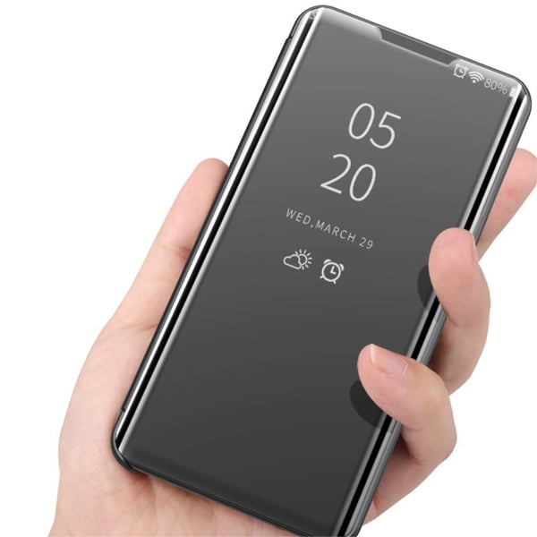 SKALO Samsung A22 5G Clear View Mirror Etui - Sort