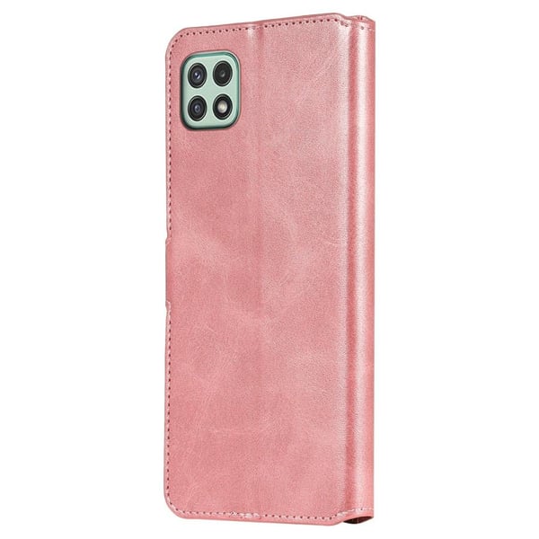 SKALO Samsung A22 5G Classic Pungetui - Rosa guld